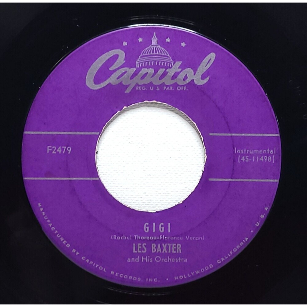 Les Baxter 45 RPM - Gigi / I Love Paris - Capitol VG+ Jazz/Theme '53